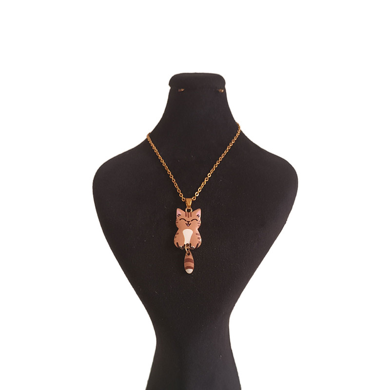 گردنبند زنانه مدل گربه دم متحرک