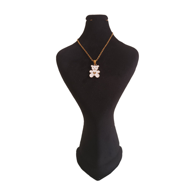 گردنبند زنانه مدل خرس و قلب